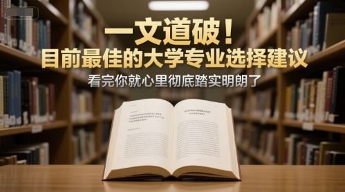 付费文章：一文道破！目前最佳的大学专业选择建议，看完你就心里彻底踏实明朗了-学习笔记资源库