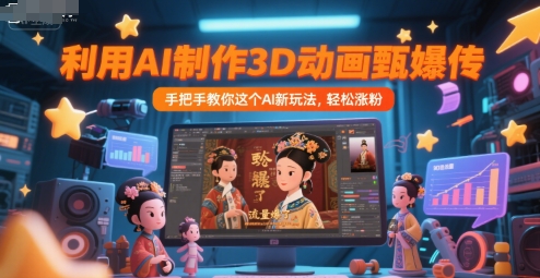 利用AI制作3D动画甄嬛传，流量爆了，手把手教你这个AI新玩法，轻松涨粉-学习笔记资源库