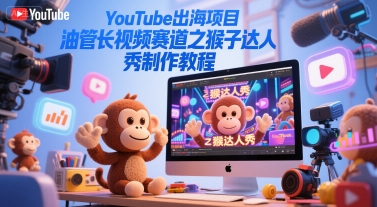 YouTube出海项目，油管长视频赛道之猴子达人秀制作教程-学习笔记资源库
