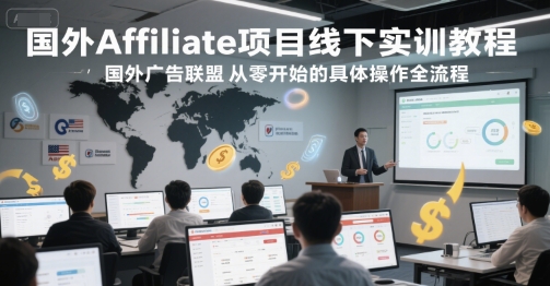 国外Affiliate项目线下实训教程，国外广告联盟从零开始的具体操作全流程-学习笔记资源库