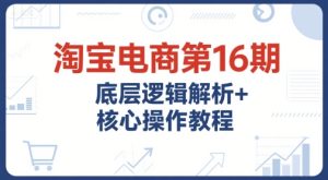 淘宝电商第16期,底层逻辑解析+核心操作教程,运营、推广提升能力的必学课程+配套资料-学习笔记资源库