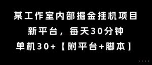 某工作室内部掘金挂G项目，新平台，每天30分钟，单机30+【揭秘】-学习笔记资源库