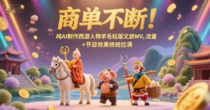 商单不断!纯AI制作西游人物羊毛毡版文旅MV,流量+节目效果统统拉满-学习笔记资源库