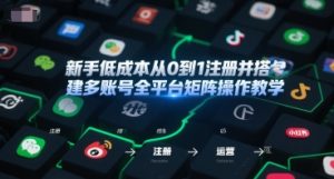 新手低成本从0到1注册并搭建多账号全平台矩阵操作教学,手机号-邮箱-IP-工具-学习笔记资源库