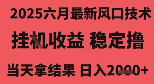 2025六月最新风口技术，无人挂G撸礼物，长期稳定 一个小时收益2k+，小白当天拿结果【揭秘】-学习笔记资源库