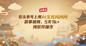 在头条号上用AI生民间故事视频,5天1k+,纯软件操作-学习笔记资源库
