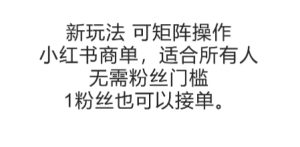 可矩阵操作,小红书商单新玩法,适合所有人,无需粉丝门槛,1粉丝也可以接单-学习笔记资源库