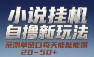 小说自撸新玩法 — 亲测单窗口每天能搞 20-50+,支持矩阵化批量操作【揭秘】-学习笔记资源库