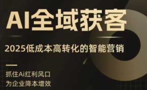 AI全域获客实训营,2025低成本高转化的智能营销,精准找客,高效营销-学习笔记资源库
