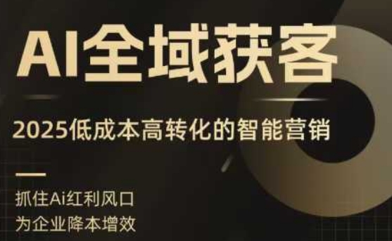 AI全域获客实训营，2025低成本高转化的智能营销，精准找客，高效营销-学习笔记资源库