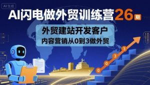 AI闪电做外贸训练营26期,外贸建站开发客户内容营销从0到3做外贸-学习笔记资源库