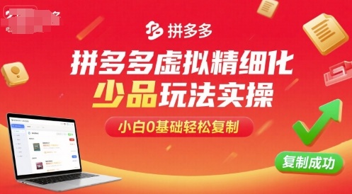 拼多多虚拟精细化少品玩法实操，小白0基础轻松复制-学习笔记资源库
