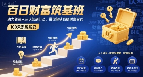 百日财富筑基班，助力普通人从认知到行动，带你解锁顶级财富密码-学习笔记资源库