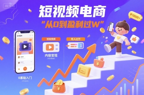 短视频电商：短视频变现从0到盈利过W-学习笔记资源库