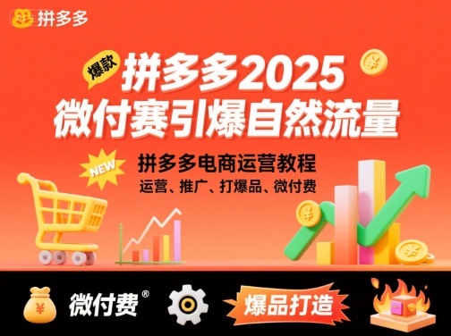 拼多多2025微付赛引爆自然流量，拼多多电商运营教程，运营、推广、打爆品、微付费-学习笔记资源库