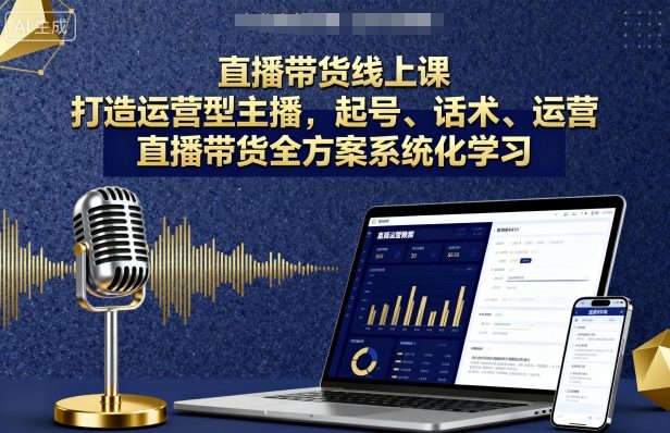 直播带货线上课，打造运营型主播，起号、话术、运营，直播带货全方案系统化学习-学习笔记资源库