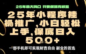 微信小程序挂G推广,解放双手,保底日入5张【揭秘】-学习笔记资源库
