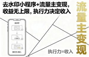 去水印小程序+流量主变现,收益无上限,执行力决定收入-学习笔记资源库