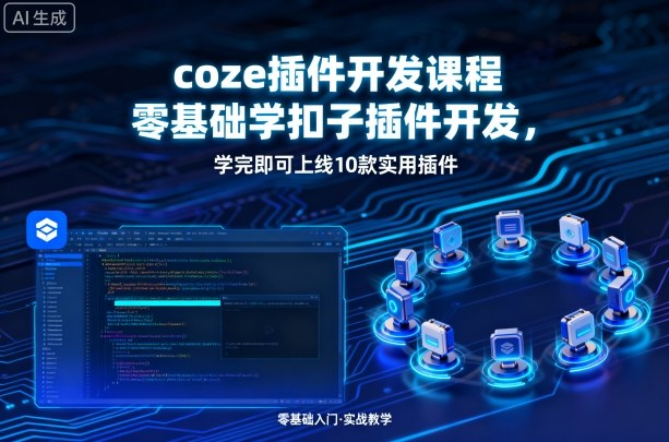coze插件开发课程，零基础学扣子插件开发，学完即可上线10款实用插件-学习笔记资源库