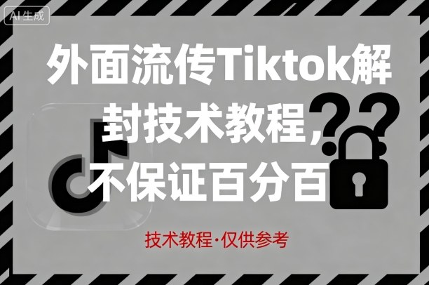 外面流传Tiktok解封技术教程，不保证百分百，具体自测-学习笔记资源库