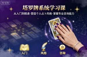 塔罗牌系统学习课，助你从入门到精通，塑造个人占卜风格，掌握专业咨询能力-学习笔记资源库