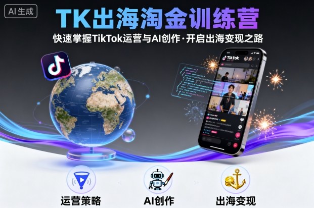 TK出海淘金训练营，助你快速掌握TikTok运营与AI创作，开启出海变现之路-学习笔记资源库