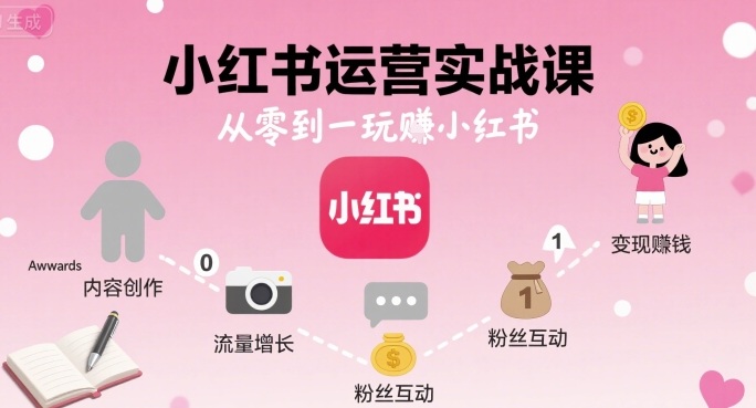 小红书运营实战课，从零到一玩賺小红书-学习笔记资源库