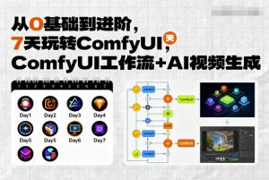 从0基础到进阶,7天玩转ComfyUI,Comfyui工作流+AI视频生成-学习笔记资源库