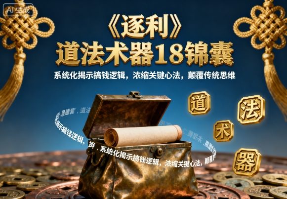 《逐利》道法术器18锦囊，系统化揭示搞钱逻辑，浓缩关键心法，颠覆传统思维-学习笔记资源库