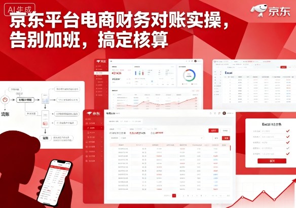京东平台电商财务对账实操，告别加班，搞定核算-学习笔记资源库