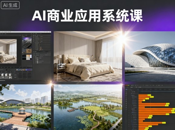 AI商业应用系统课，室内-软装-建筑-景观，智能设计+效果图+动画画实战-学习笔记资源库