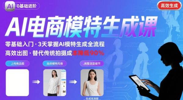 AI模特进阶课程，0基础高效生成逼真电商模特图-学习笔记资源库
