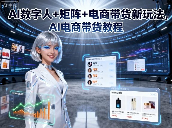 AI数字人+矩阵+电商带货新玩法，AI电商带货教程-学习笔记资源库