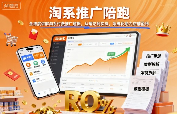 淘系推广陪跑，全维度讲解淘系付费推广逻辑，从理论到实操，系统化助力店铺盈利-学习笔记资源库