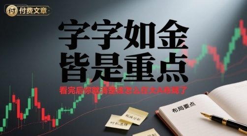 付费文章：字字如金 皆是重点， 看完后 你就清楚该怎么在大A布局了-学习笔记资源库