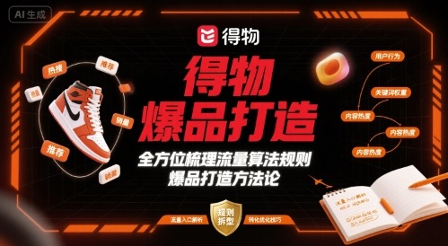 得物爆品打造，全方位梳理得物流量算法规则爆品打造规则-学习笔记资源库