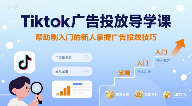 Tiktok广告投放导学课，帮助刚入门的新人掌握广告投放技巧-学习笔记资源库