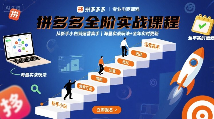 拼多多全阶实战课程，从新手小白到运营高手，海量实战玩法+全年实时更新【2025年9月更新】-学习笔记资源库
