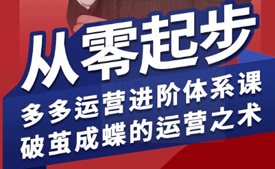 拼多多运营进阶系统课，从零起步，多多运营进阶体系课，破茧成蝶的运营之术-学习笔记资源库