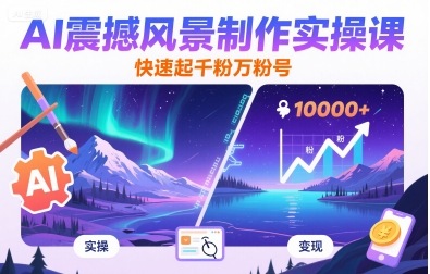 AI震撼风景制作实操课，快速起千粉万粉号-学习笔记资源库