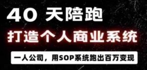 40天陪跑打造个人商业系统,一人公司,用SOP系统跑出百W变现-学习笔记资源库