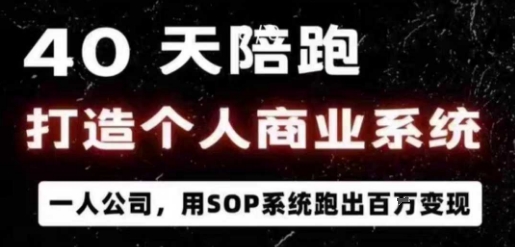 40天陪跑打造个人商业系统，一人公司，用SOP系统跑出百W变现-学习笔记资源库