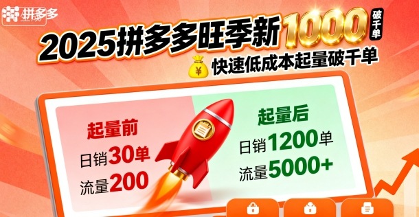 2025拼多多旺季新老店铺——快速低成本起量破千单-学习笔记资源库
