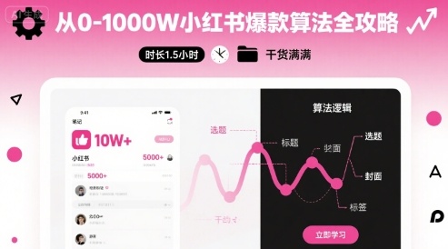 从0-1000W小红书爆款算法全攻略，时长1.5小时，干货满满-学习笔记资源库