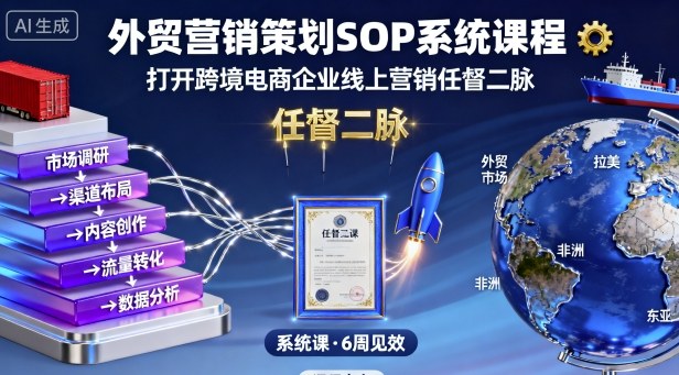 外贸营销策划SOP系统课程，打开跨境电商企业线上营销任督二脉-学习笔记资源库