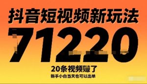 抖音短视频新玩法,20条视频挣了1w+,新手小白当天也可以出单-学习笔记资源库