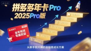 拼多多年卡2025Pro版,五大板块从认知到基础、从推广到活动、从活动到玩法-学习笔记资源库