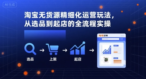 淘宝无货源精细化运营玩法，从选品到起店的全流程实操-学习笔记资源库