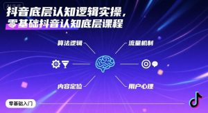 抖音底层认知逻辑实操,零基础抖音认知底层课程-学习笔记资源库
