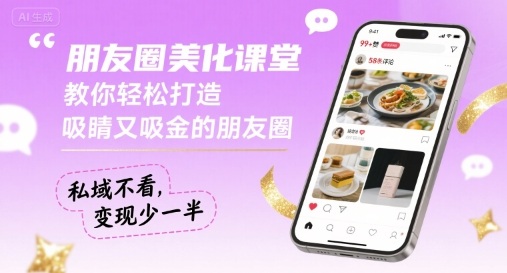 朋友圈美化课堂，教你轻松打造，吸睛又吸金的朋友圈，私域不看，变现少一半-学习笔记资源库